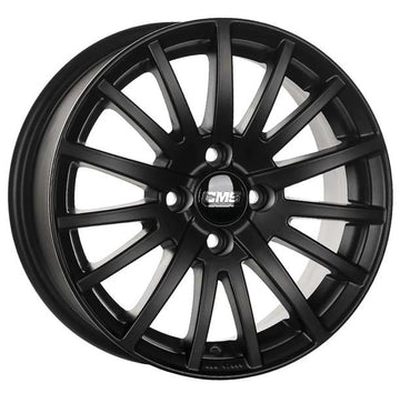 CMS-465-27 6.5x15" -4x108 ET25 65.1 Complete Matt Black Jant (4 Adet)